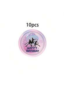 10pcs/20pcs40pcs/50pcs,Magical Music Themed Birthday Party 9Inch 7Inch Paper Plates Suitable For Music Birthday Party Decorations,Pink Singer Birthday Party Plates For Boys Girls Kpop Party Supplies