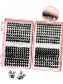 384pcs Individual Lashes, DIY Eyelash Extension, Lightweight Soft Cluster False Lashes For Daily Wear, Natural Looking Wispy False Eyelashes - CC - View 3
