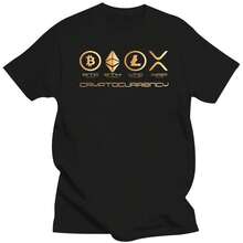 Camisetas divertidas Ripple XRP para hombres, camiseta de manga corta Bitcoin Crypto Cryptocurrency, ropa de calle, camisetas de algodón puro - Negro - Ver 1