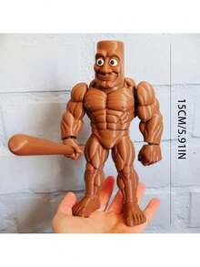 Novos Brinquedos Tung Tung Tung Sahur, Figura de Ação da Bailarina Cappuccino, Brainbot Anime Tralalero Tralala, Ornamento de Tubarão para Mesa, Brinquedos e Presentes - Castanho - Visão 11