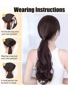 合成纤维马尾接发，耐热纤维，自然分层马尾，自然波浪形弹力带，适合女性日常佩戴及各种场合。 - 彩色 - 查看 7
