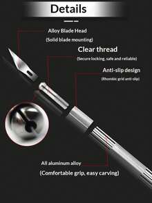 A Set Of 1 Carving Knife And 5 Blade Set, Aluminum Alloy Golden Carving Knife Set, Pumpkin Carving Precision Craft Tool Kit, DIY, Art, Cutting, Mold (4 Colors Optional)