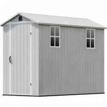 Flamaker 4x8 FT Resin Shed For Outdoor, Garden Tool Storage Shed With Design Of Lockable Doors, Tool Storage For Garden, White - 白色 - 查看 7