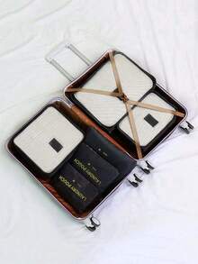 Bộ 6 món đồ sắp xếp hành lý du lịch - Bao gồm: Túi đựng đồ vệ sinh cá nhân chống thấm nước, Túi đựng mỹ phẩm, Túi đa năng, Túi sắp xếp hành lý du lịch, Túi nén hành lý, Túi trang điểm, Túi đựng giày, Lý tưởng để đựng mỹ phẩm, sản phẩm chăm sóc da, cọ trang điểm, sơn móng tay, trang sức, nước hoa, văn phòng phẩm, đồ điện tử, quà tặng ngày lễ. - màu đen - Xem 5