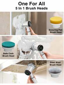 无绳电动旋转清洁刷，3种可调节旋转模式，适用于浴室、淋浴房、浴缸、玻璃、汽车等多种场所。 - 液晶顯示電動清潔刷 - 查看 5