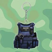 Llavero personalizado de SWAT y llavero de coche, texto personalizado, llavero de chaleco antibalas de SWAT, adorno de uniforme, regalo para SWAT, llavero personalizado de chaleco antibalas - Adorno de uniforme - Multicolor - Ver 7