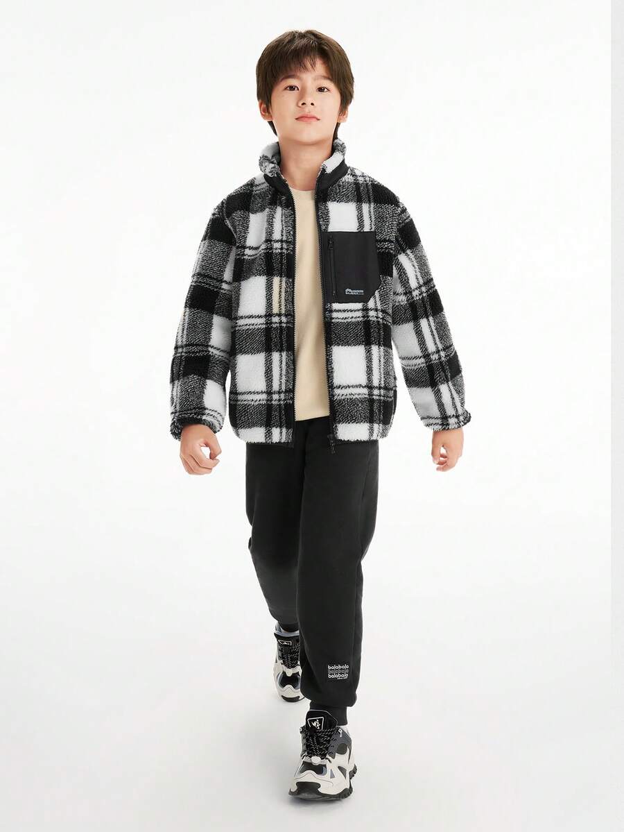 Balabala 2024 Autumn/Winter Toddler Boys/Girls Contrast Color Fleece Jacket