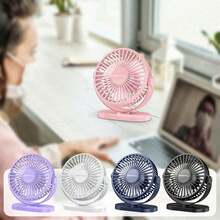 Sweetfull 1pc Portable Desktop Fan, USB Powered/With Hook/360° Rotation, Multifunctional Fan/Quiet Fan/Small Table Fan, Suitable For Bedroom, Kitchen, Office, USB Powered For Summer Cooling, Essential Item For Vacation And Travel - Multicolor - View 3