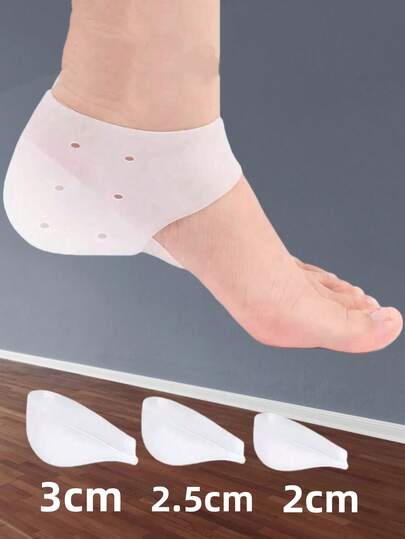 1双隐形硅胶弹性增高鞋垫，男女通用，足部保护隐藏式增高垫