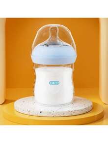 字母印花简约透明婴儿奶瓶，11盎司/5盎司 - 藍色 - 查看 11