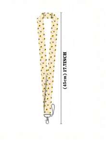 1pc Daisy Pattern Lanyard, Student ID Card Holder Lanyard, Key Chain Strap For School - Multicolor - View 6