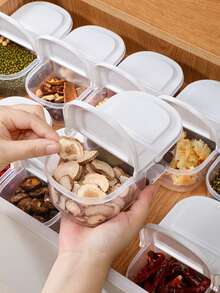 双层户外食品储物盒，适合存放水果、香料、零食和厨房用品，便携式露营碗，也适合家用，可用作厨房食品储物盒、调料盒、烹饪调料盒、午餐盒、晚餐盒、奶酪盒。 - 彩色 - 查看 5