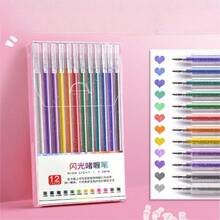 Bộ 12 bút gel nhũ lấp lánh, bút gel kim loại bóng, bút dạ nhũ có thể thu gọn, bút nhũ dành cho người lớn dùng để tô màu và vẽ tranh. - nhiều màu - Xem 3