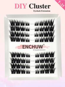 ENCHUW 64 Stück natürliche Locken Wimpernbüschel, verlängernde Wimpernbüschel, individuelle Wimpern, für einen natürlichen Make-up Look zum Selbermachen