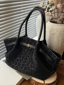 Nova Bolsa Feminina Retrô Fosco De Alta Qualidade Com Estampa De Leopardo, Bolsa Transversal, Bolsa Tote Multifuncional. - Multicolorido - Ver 6