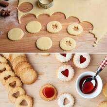 2/4 piezas Cortadores de galletas pequeños de acero inoxidable, moldes en forma de círculo, estrella, flor y corazón para caramelos, 2 tamaños diferentes de cortadores de galletas, cortador de chocolate, moldes para decorar pasteles, utensilios de hornear, accesorios para cortadores de galletas de Navidad y San Valentín, artículos esenciales de cocina para el hogar, suministros navideños - Plateado - Ver 10