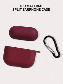 Ốp lưng bảo vệ chắc chắn màu đỏ tía, tương thích với Apple Pro3/Pro/Pro2/AirPods4, có chức năng chống rơi và chống trầy xước, quà tặng tối giản - Màu Đỏ Sâu - Xem 6