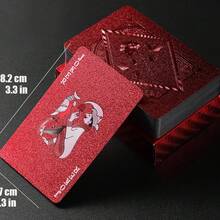 1PC Waterproof & Flexible Playing Cards With Box, Cool Design Great For Parties, Games, Gifting And Celebrations,Black Card,Gifting>Golden,Palying Cards - 紅色 - 查看 9