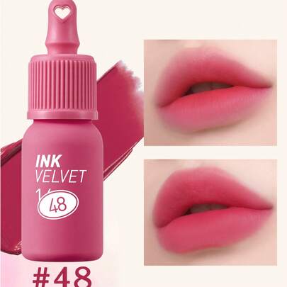 Peripera K-Beauty Ink 丝绒唇膏，显色度高，持久不脱色，轻盈质地，不含麸质，不含防腐剂，丝绒哑光唇膏，液体唇膏，顺滑易涂，持久显色，韩国化妆品