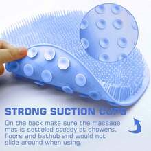 Shower Foot Scrubber Mat Back Washer Back Exfoliating Bath Wash Pad Wall Mounted Slip Suction Cups Foot Scrubber For Use In Shower Cups Foot Cleaner For Men And Women - 1 - 查看 6