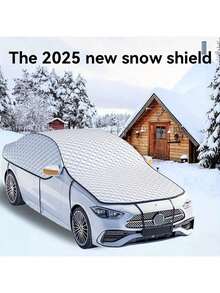1pc All-Season Multipurpose Large Car Windshield Cover, Snow & Hail Protection, Easy Installation & Storage, Full Windshield Coverage, Reflective Strips For Nighttime Visibility, Fits All Vehicle Models Durable Windshield Protector
