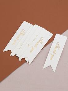 50张/100张感谢吊牌，烫金卡片，小标签，适用于珠宝包装、展示、价格标签 - H1626 - 查看 3