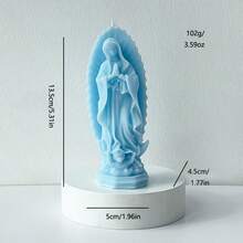 1pc Handmade Virgin Mary Shaped Scented Candle Decor, Slight Color Difference, Length: 4cm/1.57in, Height: 11cm/4.33in, Weight: 42g; Large Size: Length 5cm/1.96in, Height: 13.5cm/5.31in, Weight: 102g/3.59oz