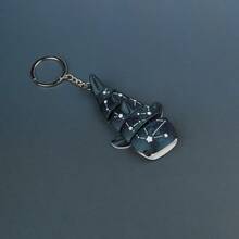 1Pc 3D Printed Movable Galaxy Keychain - Dark Blue Gradient Whale Shark Charm, Starry Constellation Fashion Accessory For Women - 彩色 - 查看 15