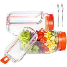 Salad Pod Mason Jar Side Open Leakproof Dressing Container, Convertible Lid-To-Bowl & Side-Opening Design Reusable Salad Pod Jar For Lunch & Meal Prep (7.5"X4"X3.5") GREEN