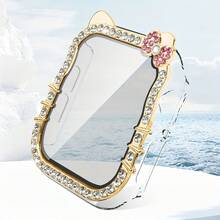 42/46mm 兼容硬质水晶水钻超薄边框全包保护壳，带屏幕保护膜，适用于女士和女孩 Series 10