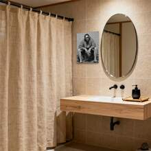 1pc Unframed Canvas Black & White Edgy Robe Figure With Bubbles Decor – Fits Unique Bathroom/Edgy Living Room Wall Decor; Ideal For Edgy Decor Lovers, Unique Decor Enthusiasts | Canvas Only - Multicolor - View 1