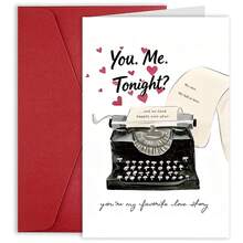 1PC Funny Valentine's Day Card 'You're Just My Type',Favorite Love Story, Anniversary Greeting Cards, Typrewriter, Love Blank Card, Birthday Card For Boyfriend, Husband, Wife - one-size - View 8
