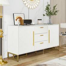 Storage Cabinets - White + MDF - View 2