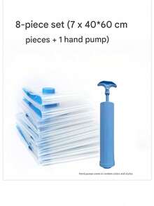 5/8-Piece Set Of Thickened Vacuum Seal Bags And Compression Bags, Portable Travel Storage Bags With Large Capacity, Reusable Vacuum Bags, Foldable Organizer Bags, Printed Luggage Bags - Multicolor - View 13