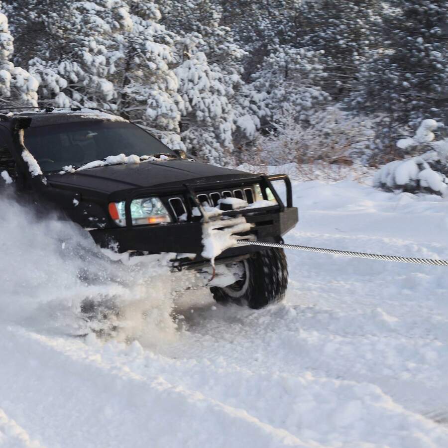 Tow Rope - Drahtwindenseil uit Kohlenstoffstahl 3/8 Zoll 100 Fuß Drehhaken 2T - Bekijken 1