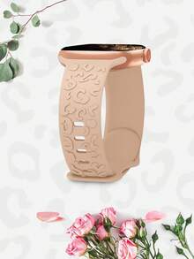 St.Siabe 1pc Unisex Fashion Carved Laser Embossed Paisley Pattern Monochrome Silicone Watch Band, Soft & Comfortable Waterproof Replacement Strap Compatible With Apple Watch Series SE/8/7/6/5/4/3/2/1 38mm 40mm 41mm 45mm 44mm 42mm 49mm - White - View 17