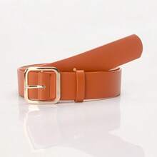 3pcs Square Buckle Vintage Elegant Women Waist Belt, Fashion Versatile Decorative Leather Belt - Multicolor - View 4