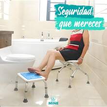 Seven Mine Banco para Baño Ajustable 3 Niveles de Altura| Silla para Baño Antideslizante para Adulto Mayor|  y Confort para Ducha| Silla con Drenaje y Estabilidad - 1 - Ver 7