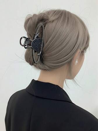 1 件快乐星球爪夹，适合日常佩戴冬季发饰时尚发夹优雅发夹