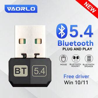 VAORLO Transmisor Bluetooth 5.4 Mini USB Adaptador inalámbrico compatible con Windows 11/10, adecuado para ratones inalámbricos, teclados, auriculares, altavoces Bluetooth y impresoras Bluetooth.