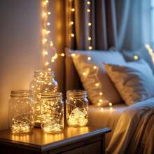 10PCS Fairy Lights Battery Operated LED Mini String Lights Twinkle Lights Copper Wire Firefly Starry Lights For Mason Jars, Wedding, Party, Birthday Party, Fairy Garden, DIY Interior Decoration - Warm Light - View 3