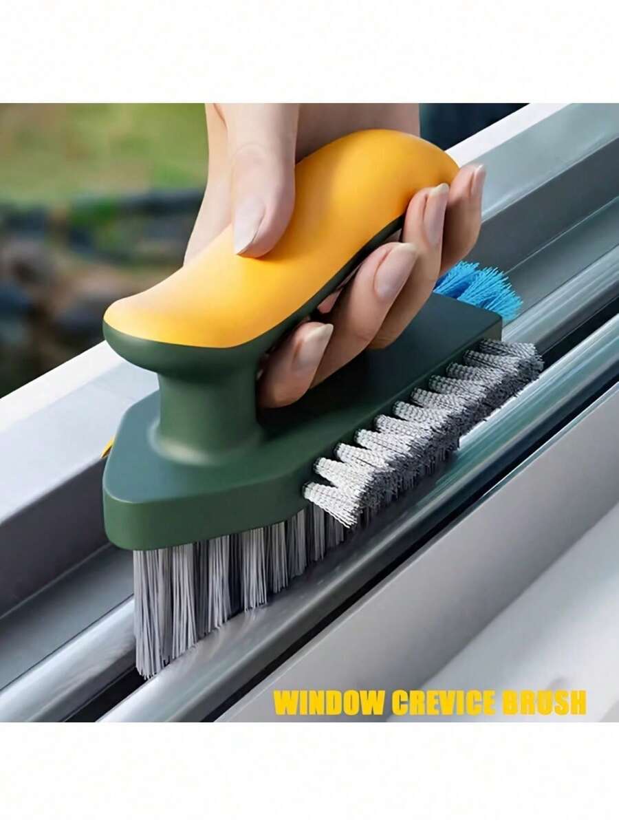 Cepillo de limpieza multifuncional, cepillo de limpieza de ventanas 3 en 1, cepillo de limpieza de baño, raspador de grietas, suministros de limpieza de cocina y baño - Multicolor - Ver 1