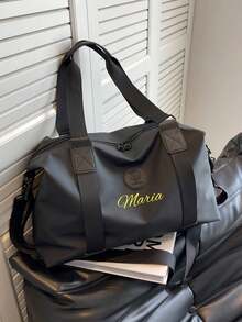 1pc Personalized Multi-Functional Customized Travel Bag, Large Capacity Tote Bag, Foldable Canvas Handbag, Carry-On Luggage, Yoga/Gym Bag, Suitable For Daily Use, Gift For Family, Friends, Boyfriend/Girlfriend, Christmas, Mother's Day, Father's Day, Teacher's Day, Birthday - Multicolor - View 2