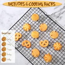 6/3/1 Pc Cooling Rack Set, For Cooking And Baking Oven, Grid Line Design, Heavy Duty Carbon Steel Non-Stick Baking Rack For Roasting, Cooking, Grilling, Drying