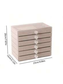 This 6-Drawer Jewelry Organizer Box Is Made Of Velvet, Very Suitable For Storing And Organizing Desktop Accessories, Rings, Earrings And Necklaces. It Provides Multiple Compartments For Neat And Organized Storage. - Multicolor - View 5