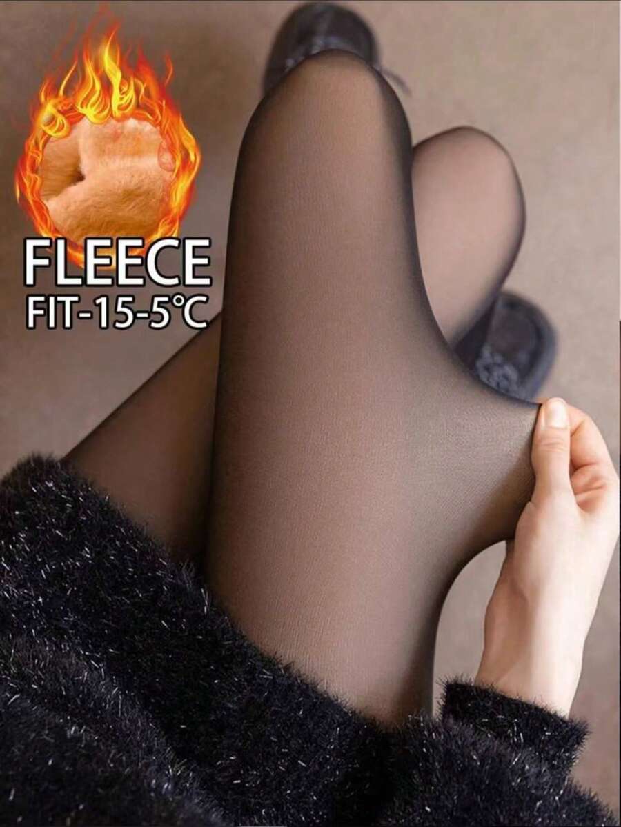 Women's 220g Autumn And Winter Thickened Thermal Pantyhose Stockings Women's Warm High Elasticity Translucent High Waist Translucent Leggings Sexy Pantyhose Nylon Tights,Thermal Lined Tights,Leggings,Warm Tights,High Elastic Pantyhose - Coffee Brown - View 1