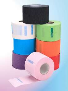 1 Roll/5 Rolls Disposable Neck Strips, Salon Hairdresser Neck Paper Towels With Elastic Adhesive Strips, Hair Coloring Neck Protection Stickers