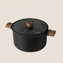 1 Juego de Baterías de Cocina de Titanio Antiadherente de Alta Calidad en Negro, Incluye Olla Antiadherente, Sartén, Olla de Sopa, Sartén Plana con Tapas Transparentes - Libre de PFOA. Apto para Cocina de Inducción, Compatible con Todas las Estufas.