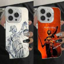 Y Justicia para Todos Funda de Teléfono 17, 16, 15, 14, 13, 12, 11, Pro, Max, Plus, M-Meta_llicaes Anti-Caída Gris Plata Mate - Z2 - Ver 3