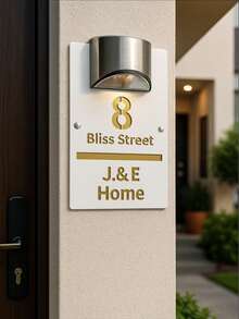 Solar Powered House Number Plaque - Automatically Lights Up At Dusk. Elegant Gold Appearance, Energy-Efficient And . Perfect For Home Decor Or Gift To Loved Ones. - Multicolor - View 9